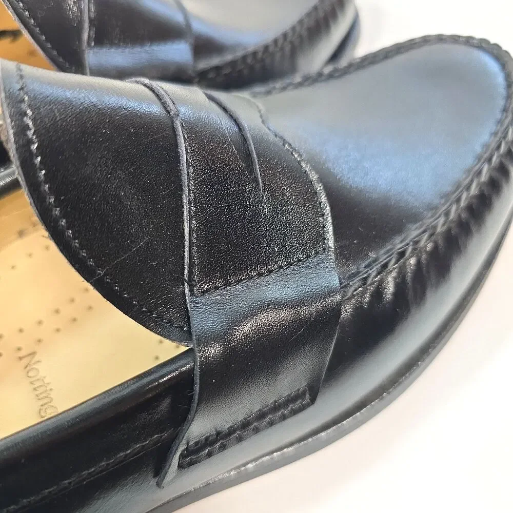 Allen Edmonds Nottingham Penny Loafers Men's 8.5 D Black Leather Made USA
